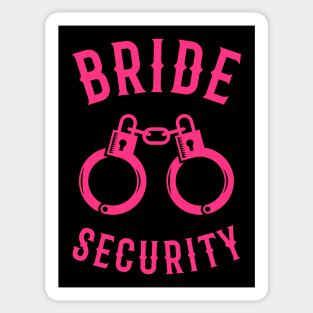 Bride Security – Handcuffs (Hen Party / Neonpink) Sticker